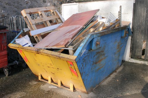 Waste clearance team operating on a construction site